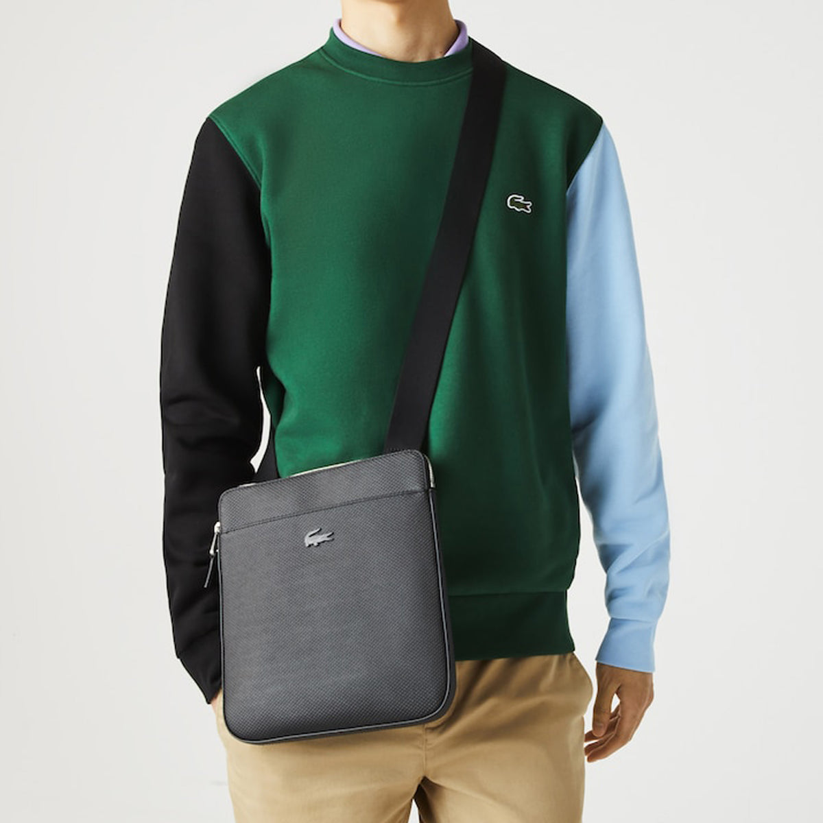 Sacoche plate en cuir Chantaco Lacoste – vue 5