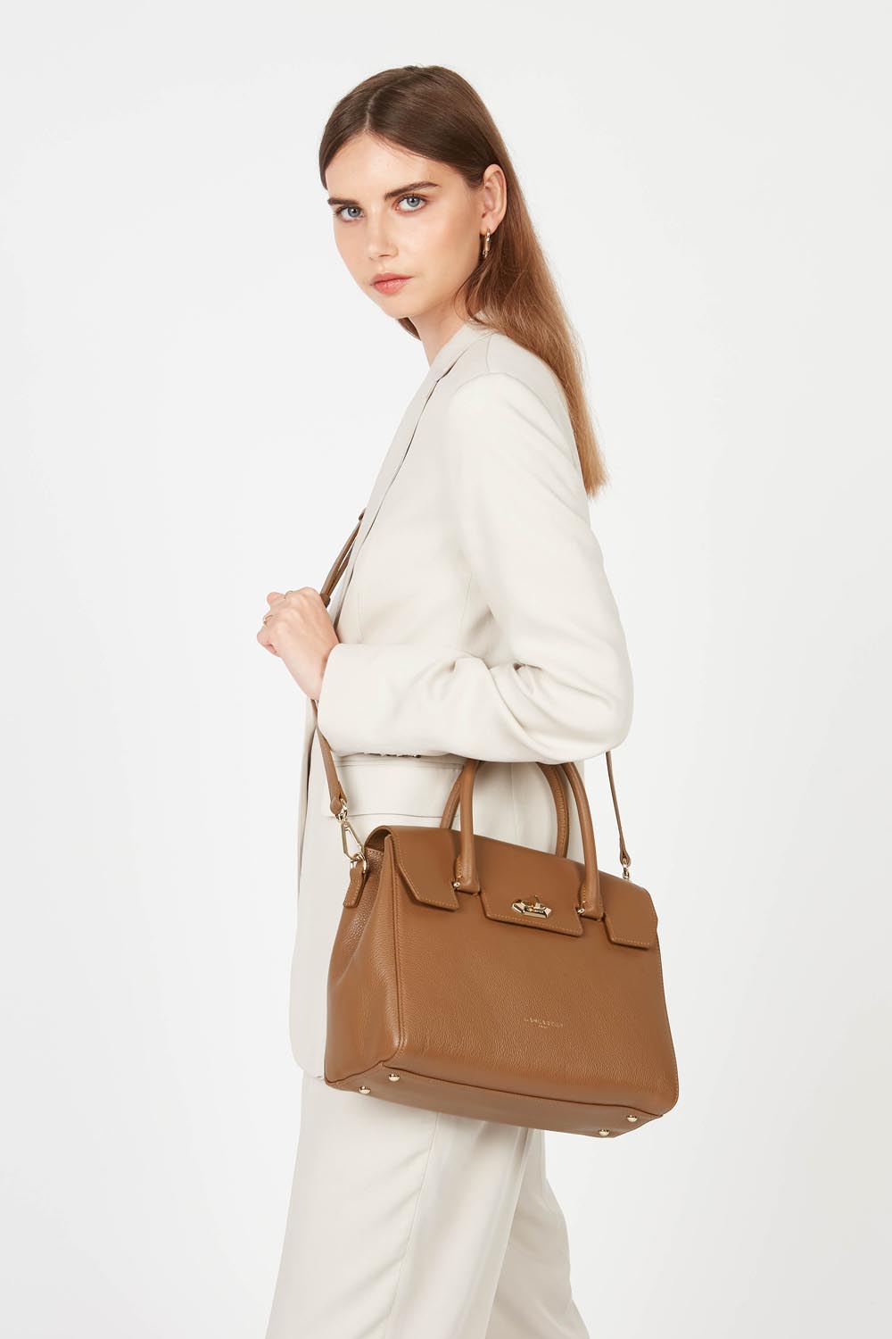 Sac à main en cuir Foulonné Milano Cosmo Lancaster