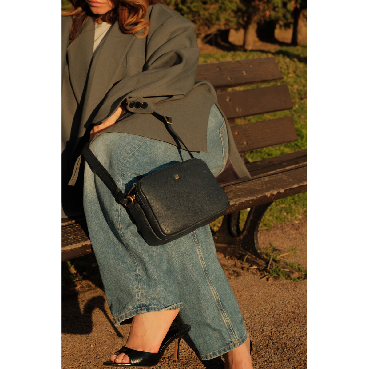 Sac travers en cuir deux compartiments Jacqueline Bemon – vue 8
