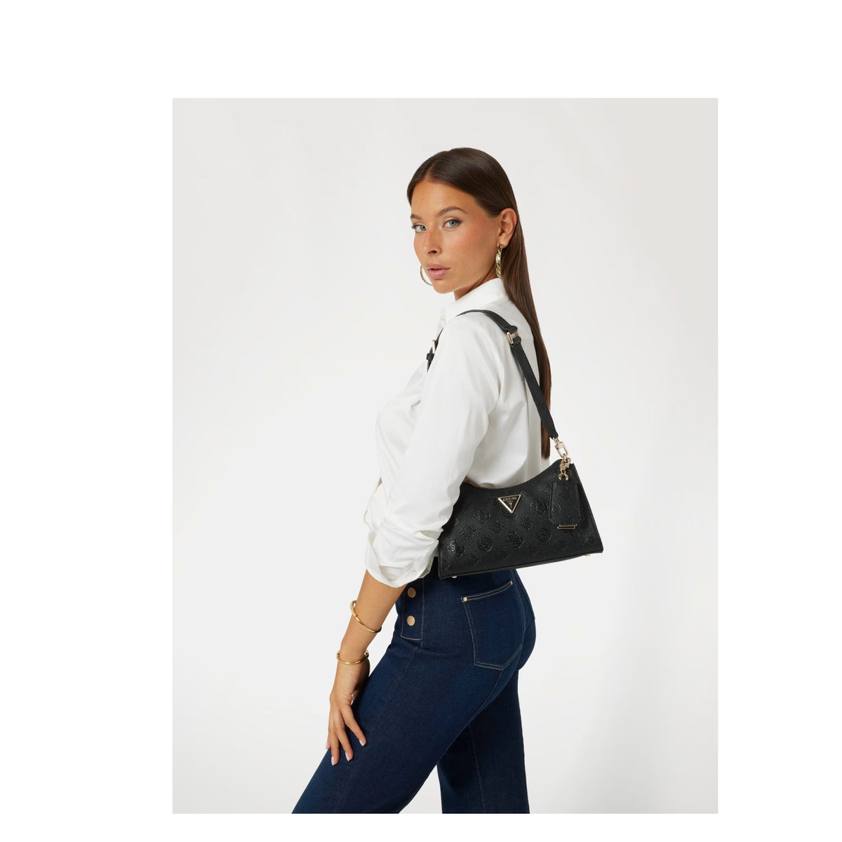 Sac Epaule Cresidia logo 4G pivoine Guess – vue 2