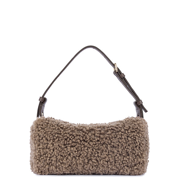 Lancaster small rectangular faux-shearling bag