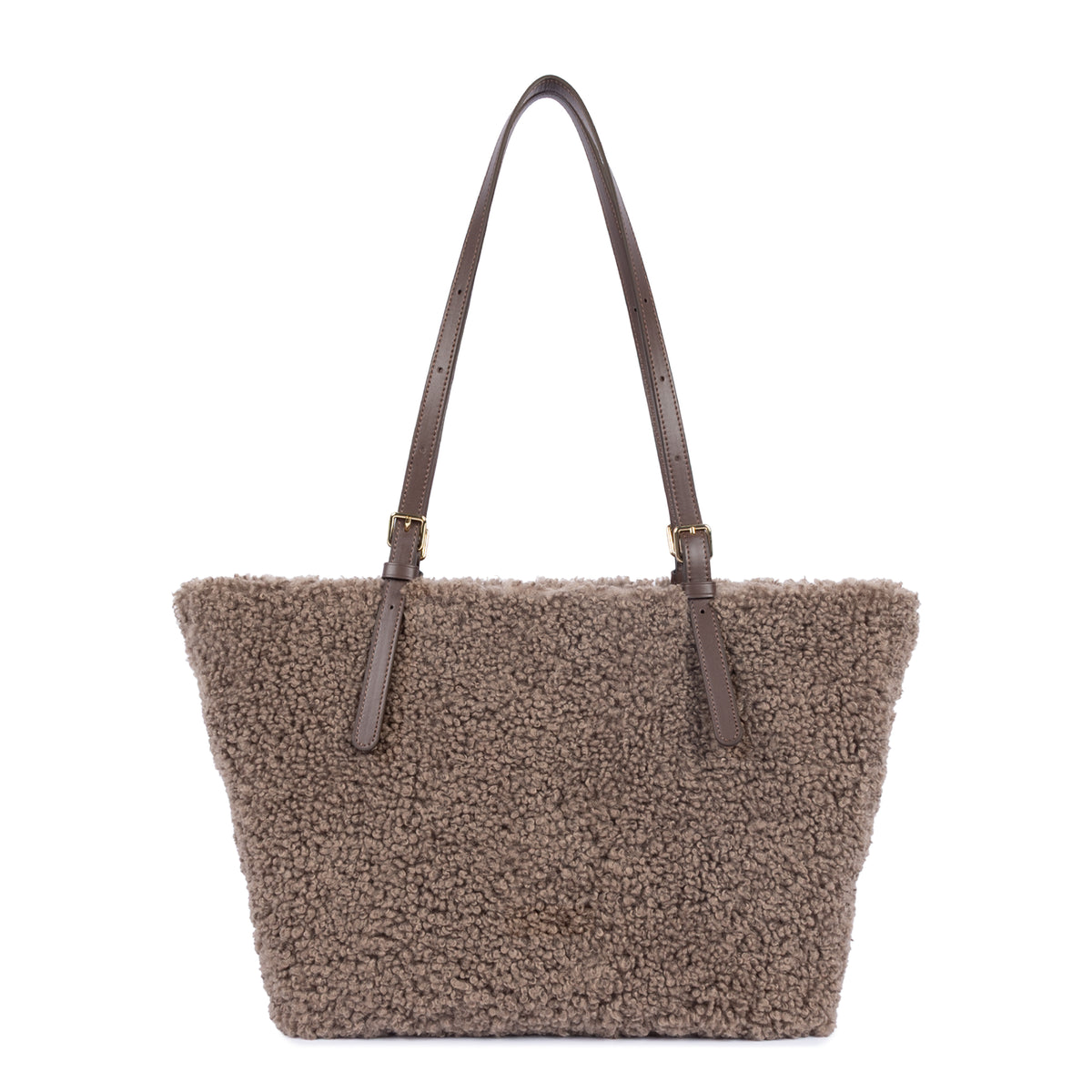 Lancaster Faux Shearling Shoulder Tote Bag