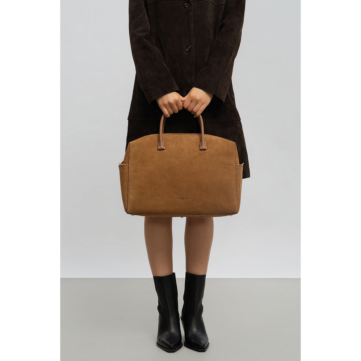 Sac cabas en cuir Suède Cube Lancaster