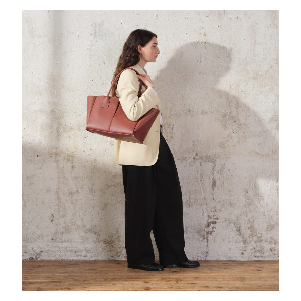 Grand sac cabas en cuir grainé Elena Le Tanneur – vue 6