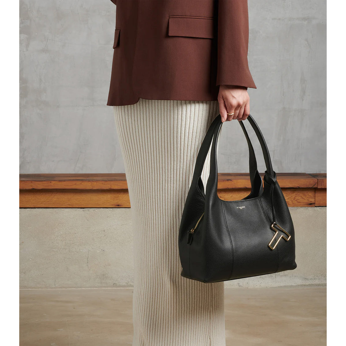 Sac porté épaule en cuir Juliette Le Tanneur – vue 4