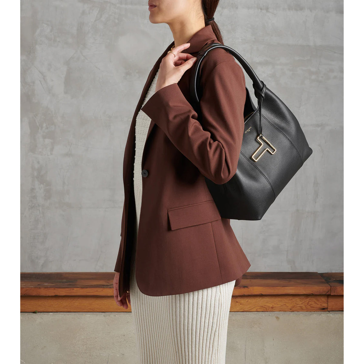 Sac porté épaule en cuir Juliette Le Tanneur – vue 5