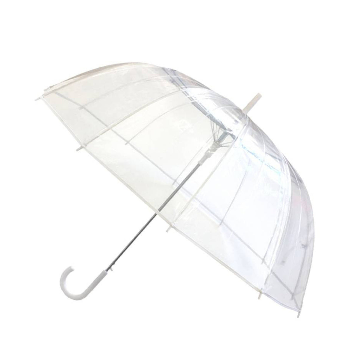 Grand parapluie transparent bordure blanche – vue 2
