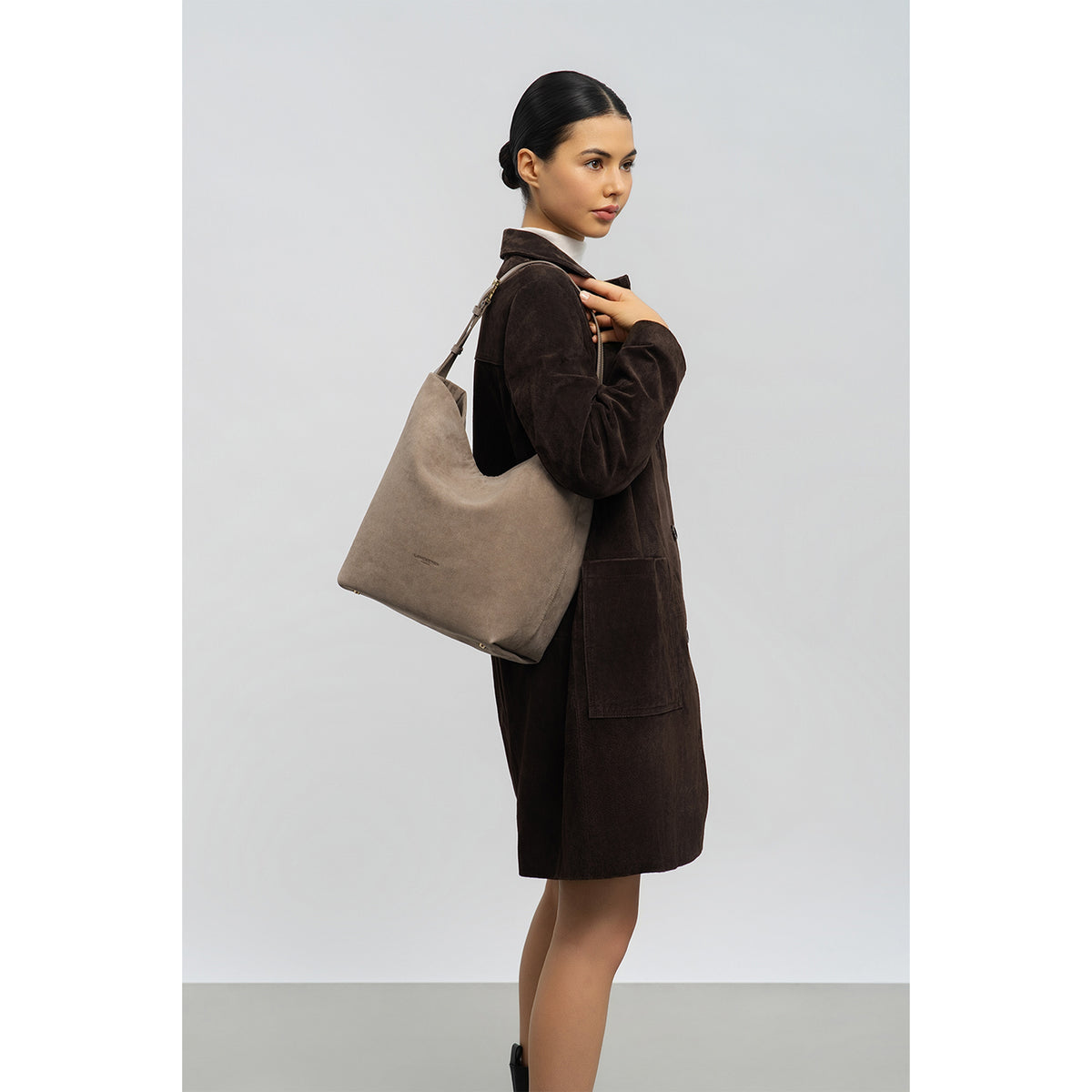 Lancaster suede bucket bag