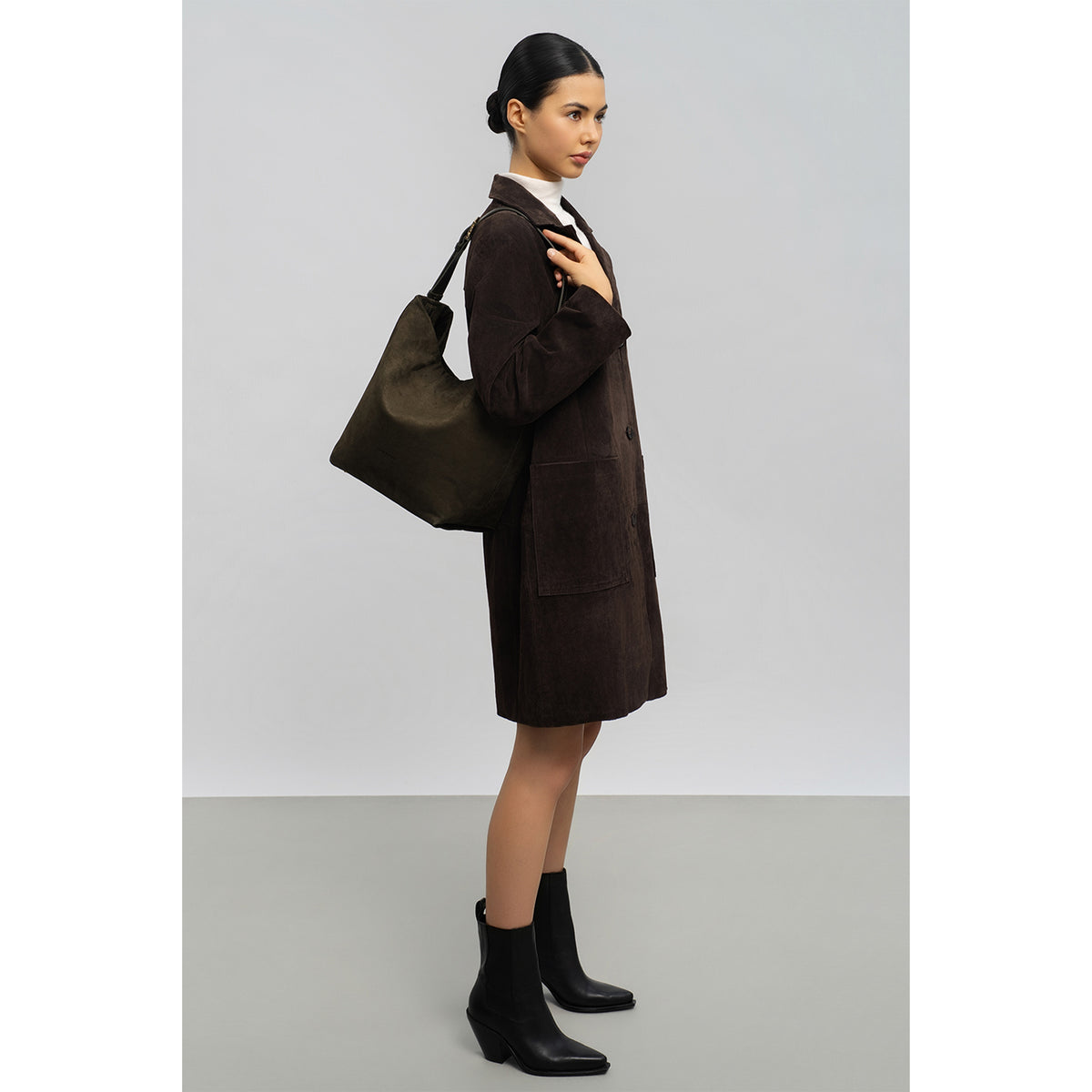 Lancaster suede bucket bag