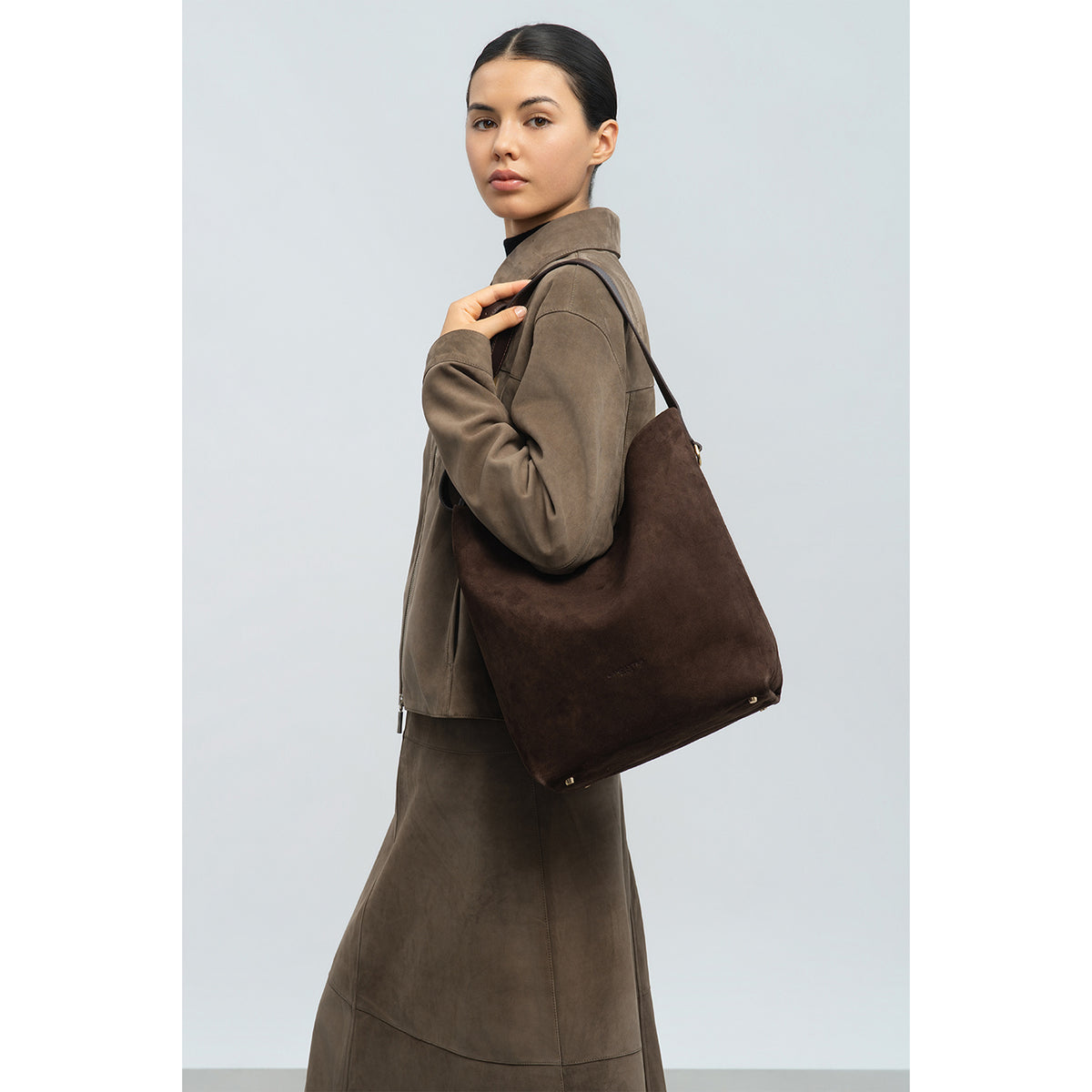 Lancaster suede bucket bag