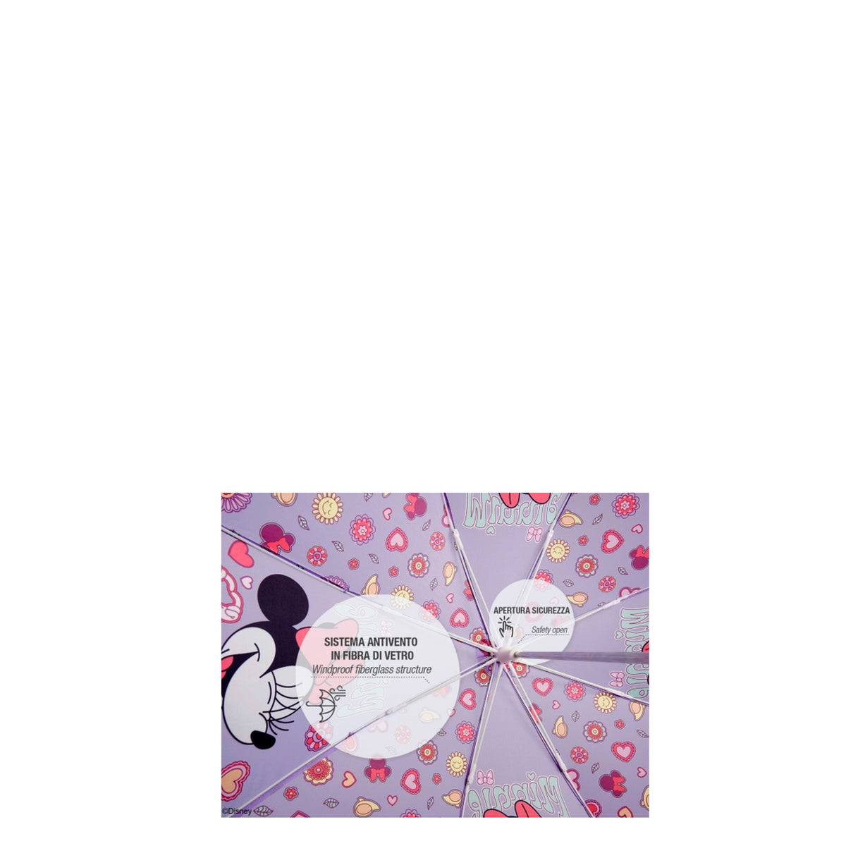 Parapluie enfant Minnie violet Perletti – vue 4