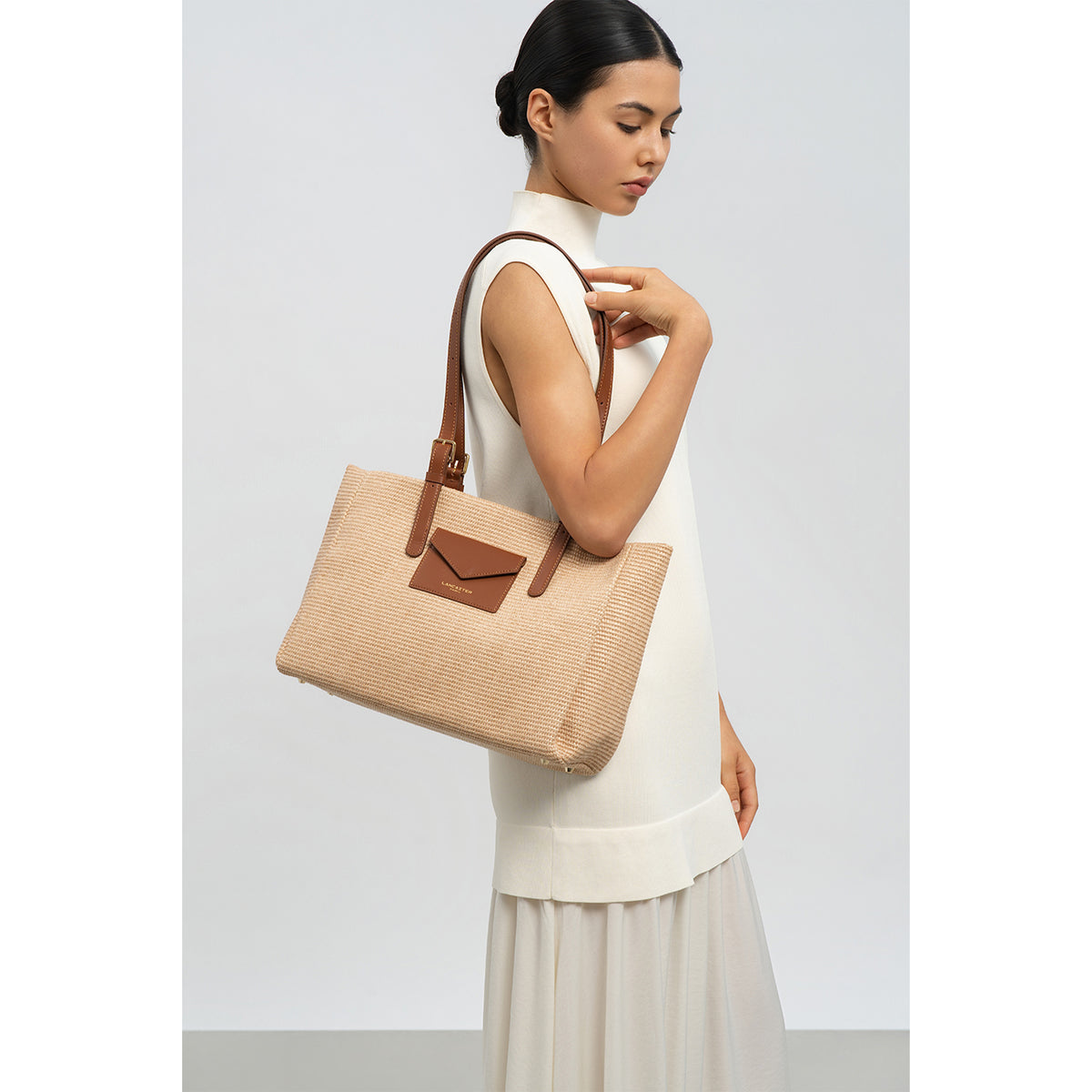 Lancaster Mini Wicker Shoulder Tote Bag