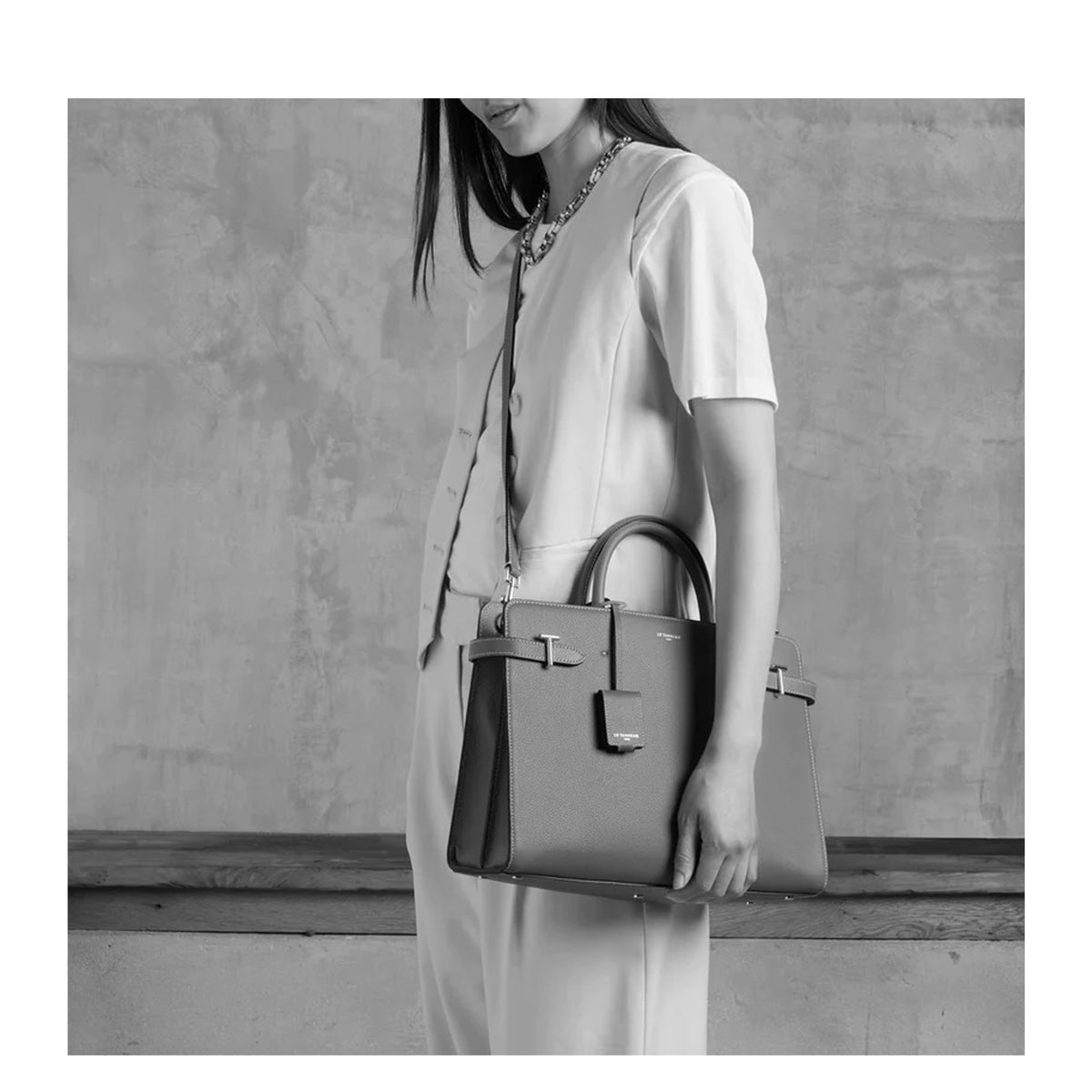 Grand sac à main en cuir Emilie Le Tanneur – vue 4