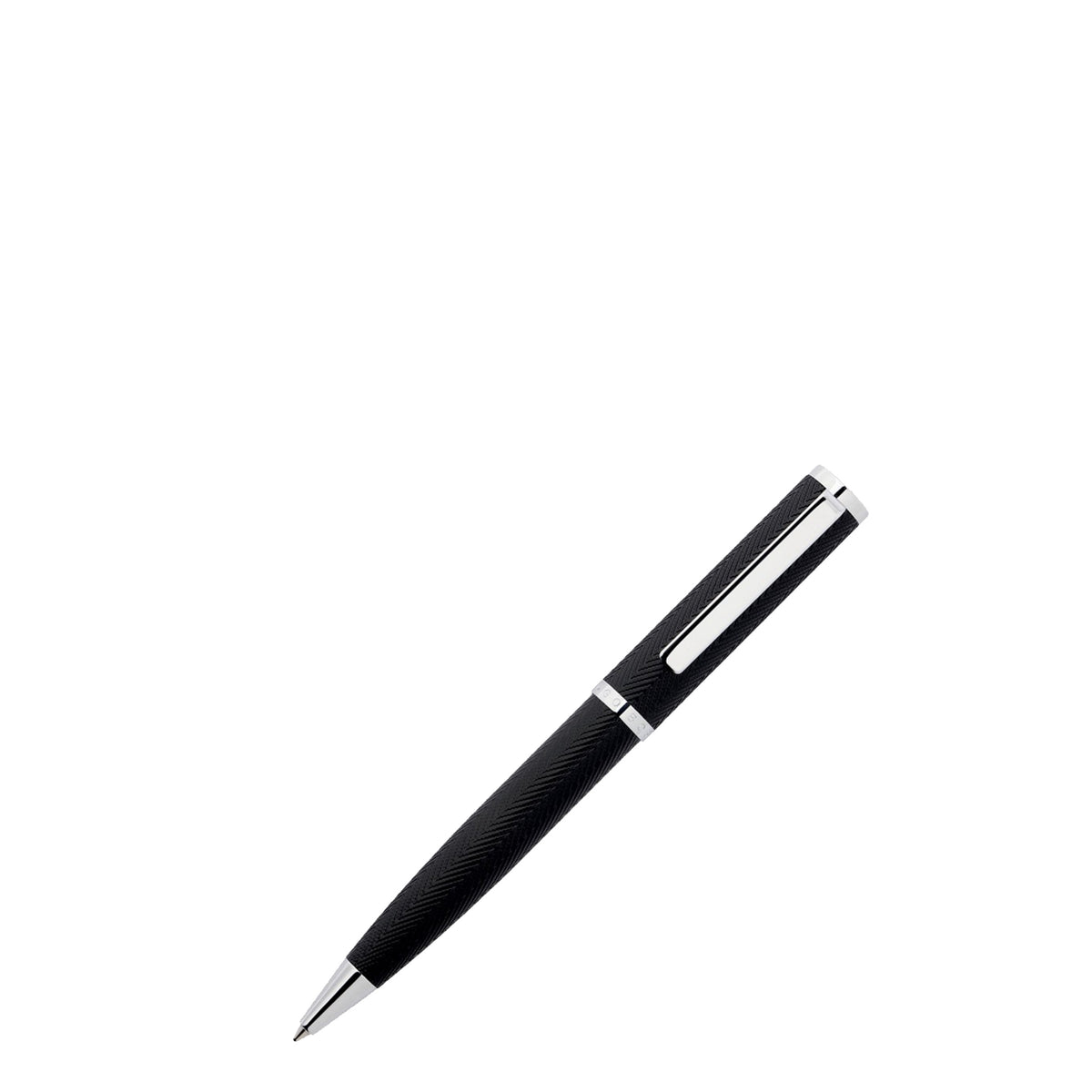 Stylo bille métal chrome Formation Herringbone Hugo Boss