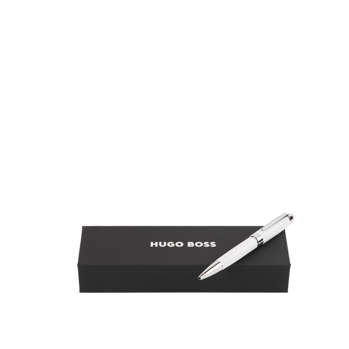 Stylo bille métal blanc Icon Hugo Boss – vue 2