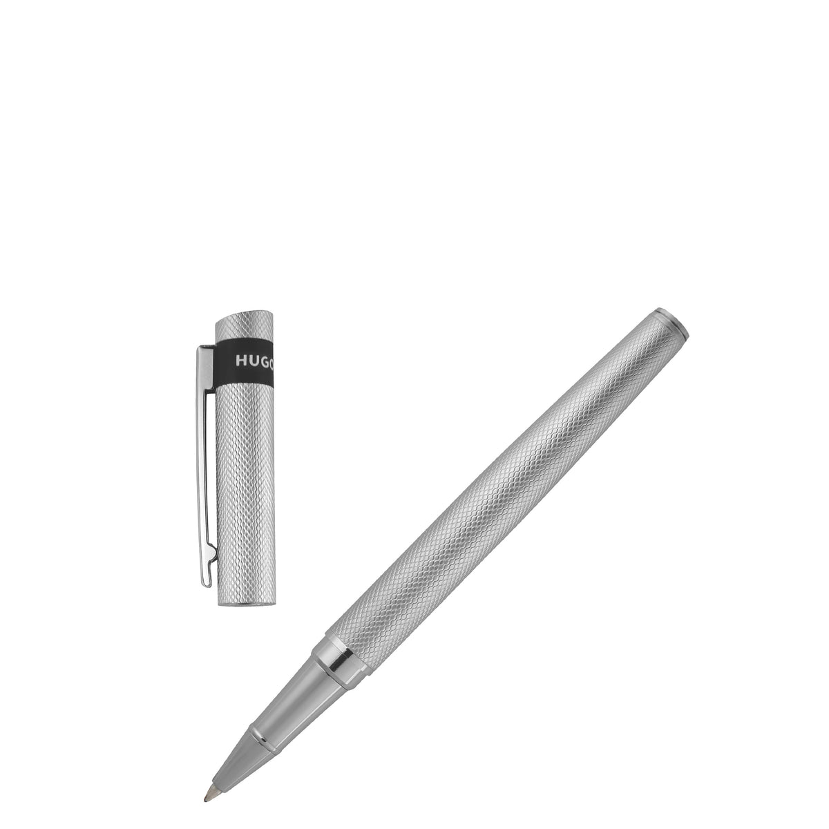 Stylo roller métal chrome Loop Diamond Hugo Boss – vue 2