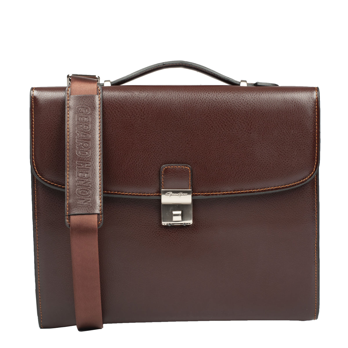 Cartable cuir chocolat- Atout
