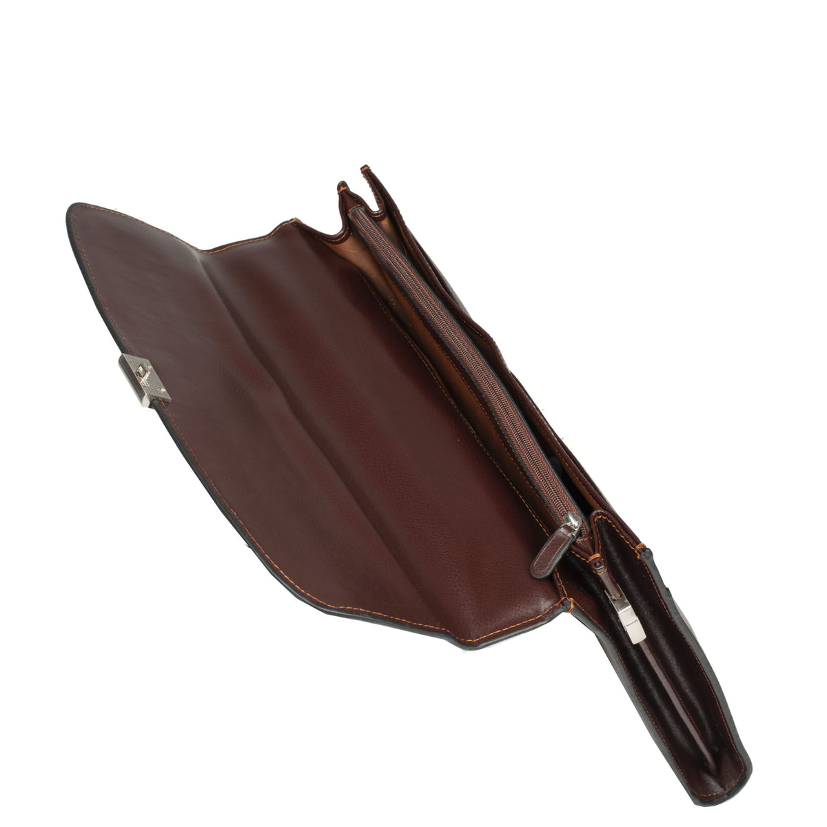 Serviette Atout 2 soufflets en refente de cuir Gerard Henon – vue 5