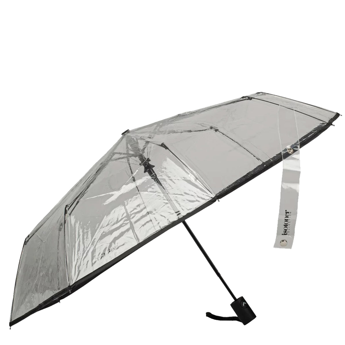 Parapluie pliant PVC/Noir Isotoner – vue 2