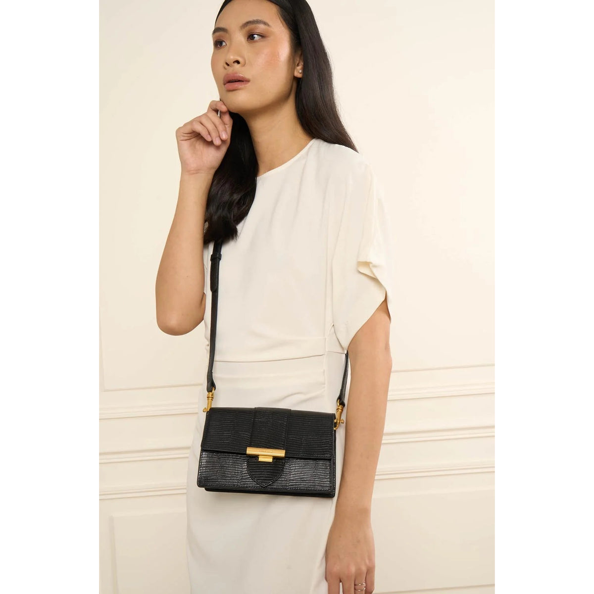 Sac travers en cuir Exotic Ily Lancaster – vue 5
