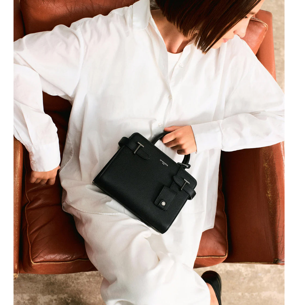 Petit sac à main en cuir Emilie Le Tanneur – vue 4