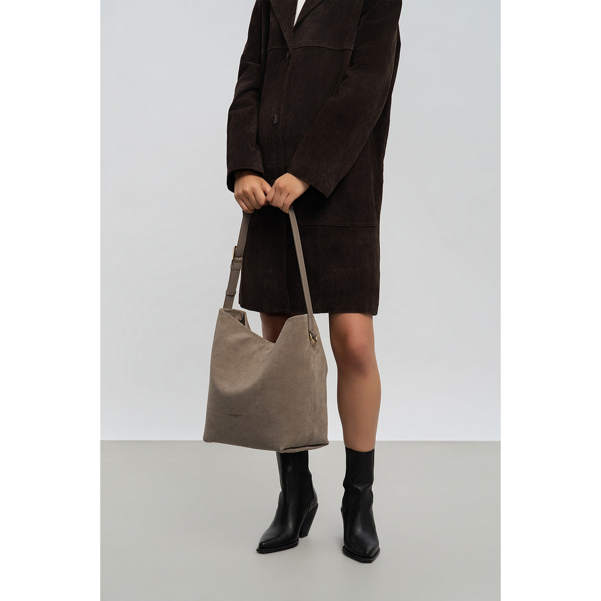 Lancaster suede bucket bag