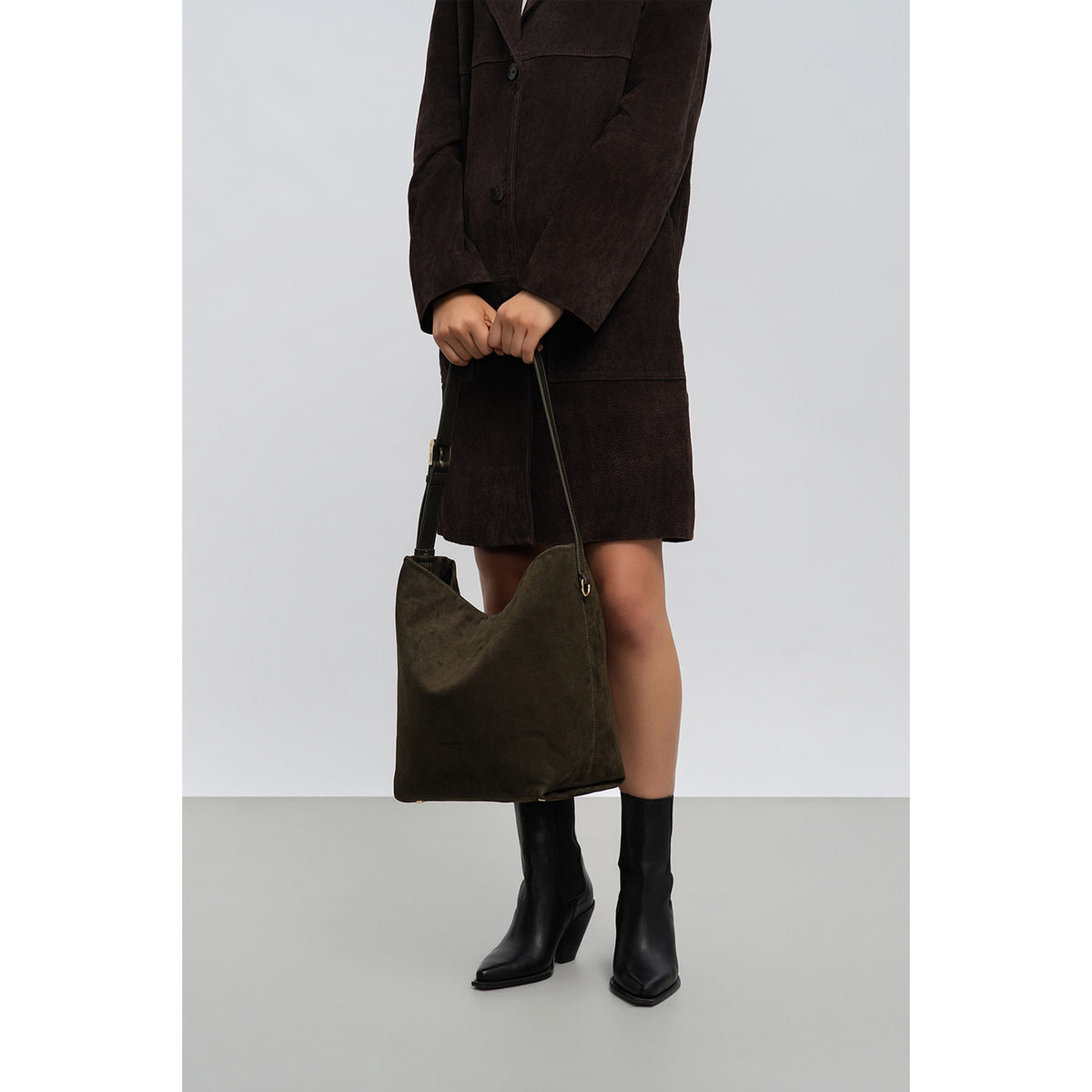 Lancaster suede bucket bag