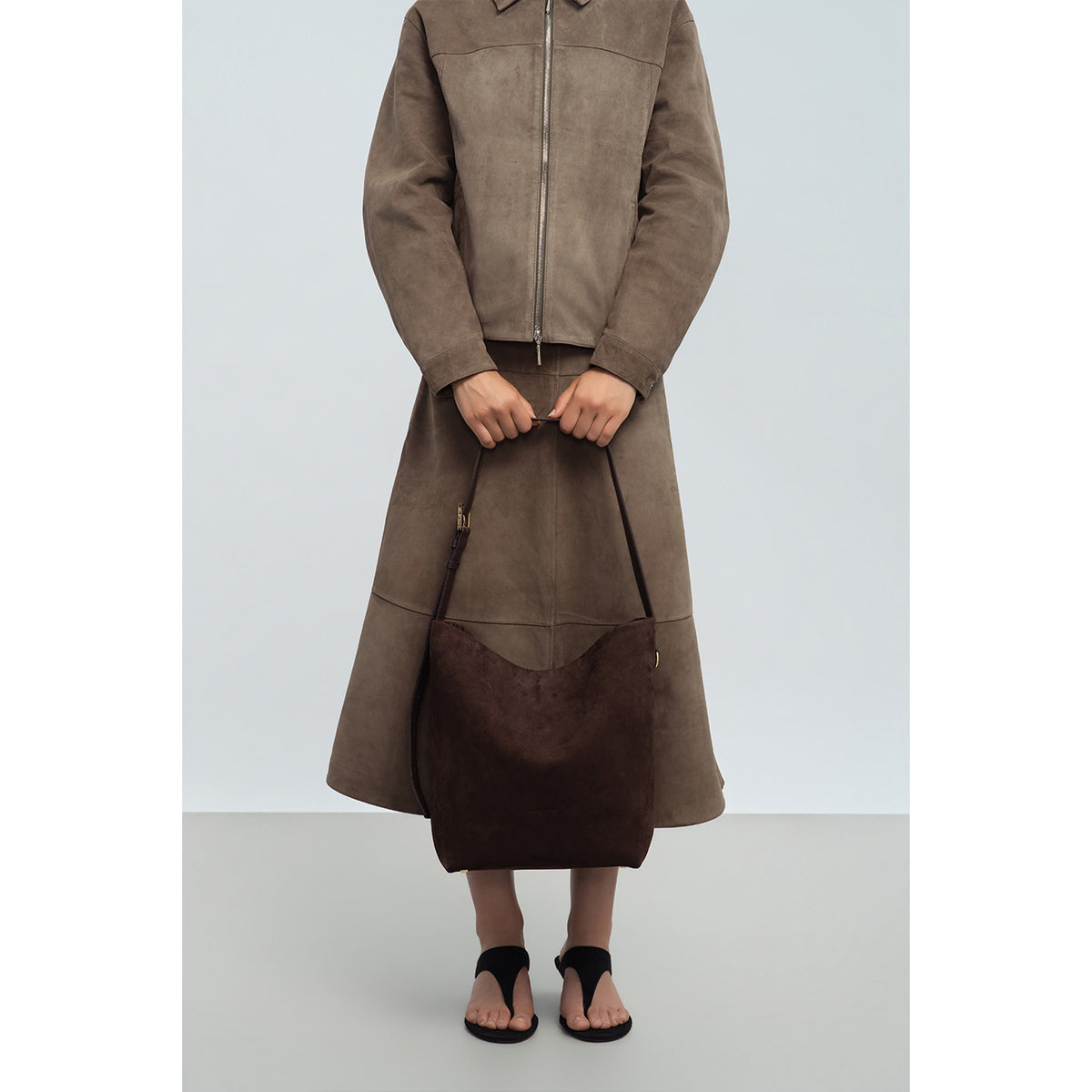 Lancaster suede bucket bag