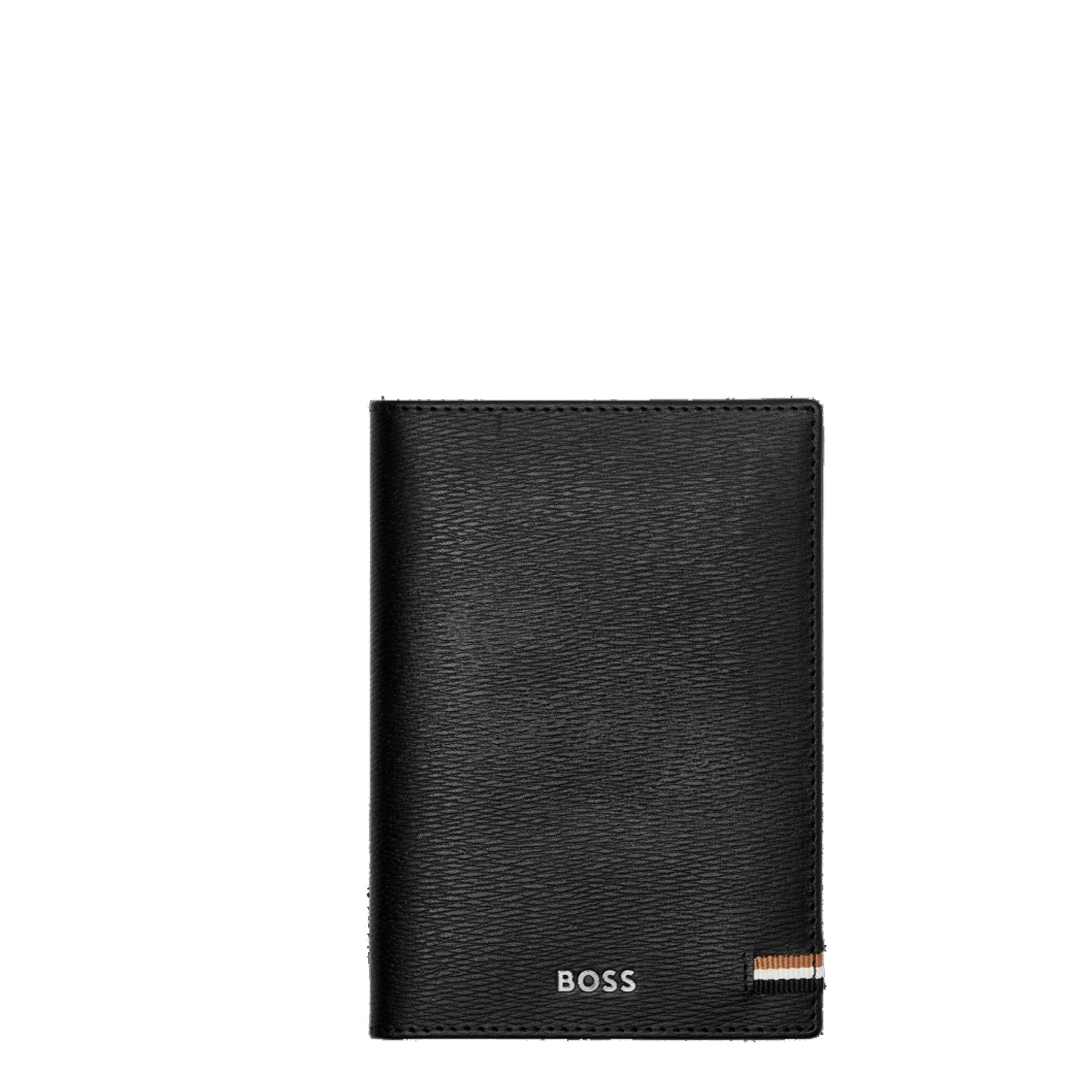 Iconic Hugo Boss leather passport holder – Black