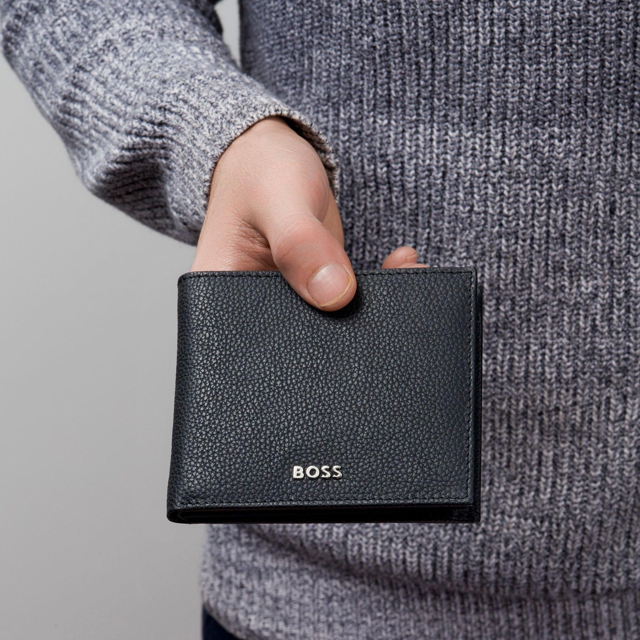 Iconic Hugo Boss leather passport holder – Black
