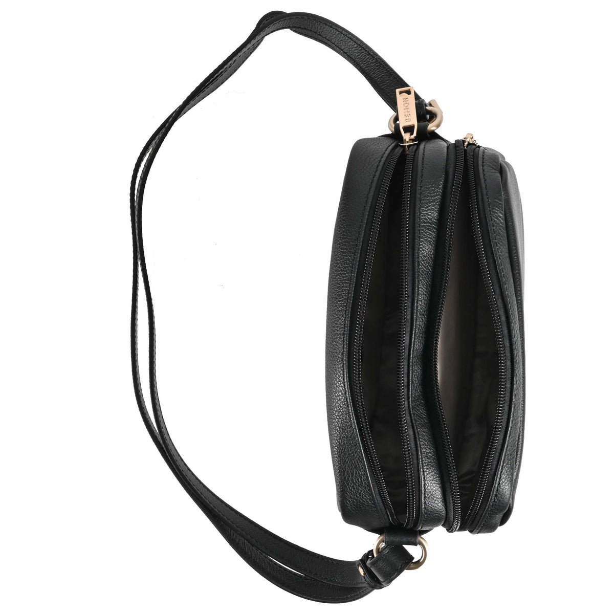 Sac travers en cuir deux compartiments Jacqueline Bemon – vue 7